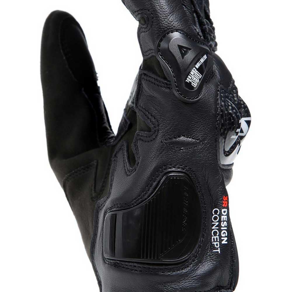 Dainese - Carbon 4 Short Gloves, Guanti Moto Corti in Pelle, con Protezioni delle Nocche in Carbonio, Uomo, Nero/Nero, M