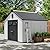 Amopatio Outdoor Storage Shed,8x10 Resin Shed with Floor Included, Outside Sheds Storage Waterproof for Bike, Tools, Garden, Backyard