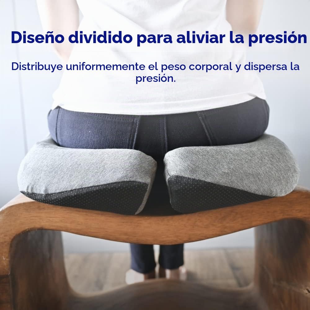 C Cushion Lab Cojín de Asiento Patentado para Alivio de presión para largas Horas sentadas en Silla de Oficina/hogar, automóvil, Silla de Ruedas, Espuma viscoelástica Extra densa para Cadera, coxis,