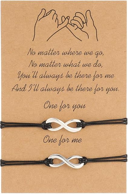 Xinzistar 2 Pcs Friendship Bracelets Matching Bracelets for Couples, Promise Long Distance Relationship Bracelets Gifts for Women Men Boys Girls Mother Daughter Best Friends
