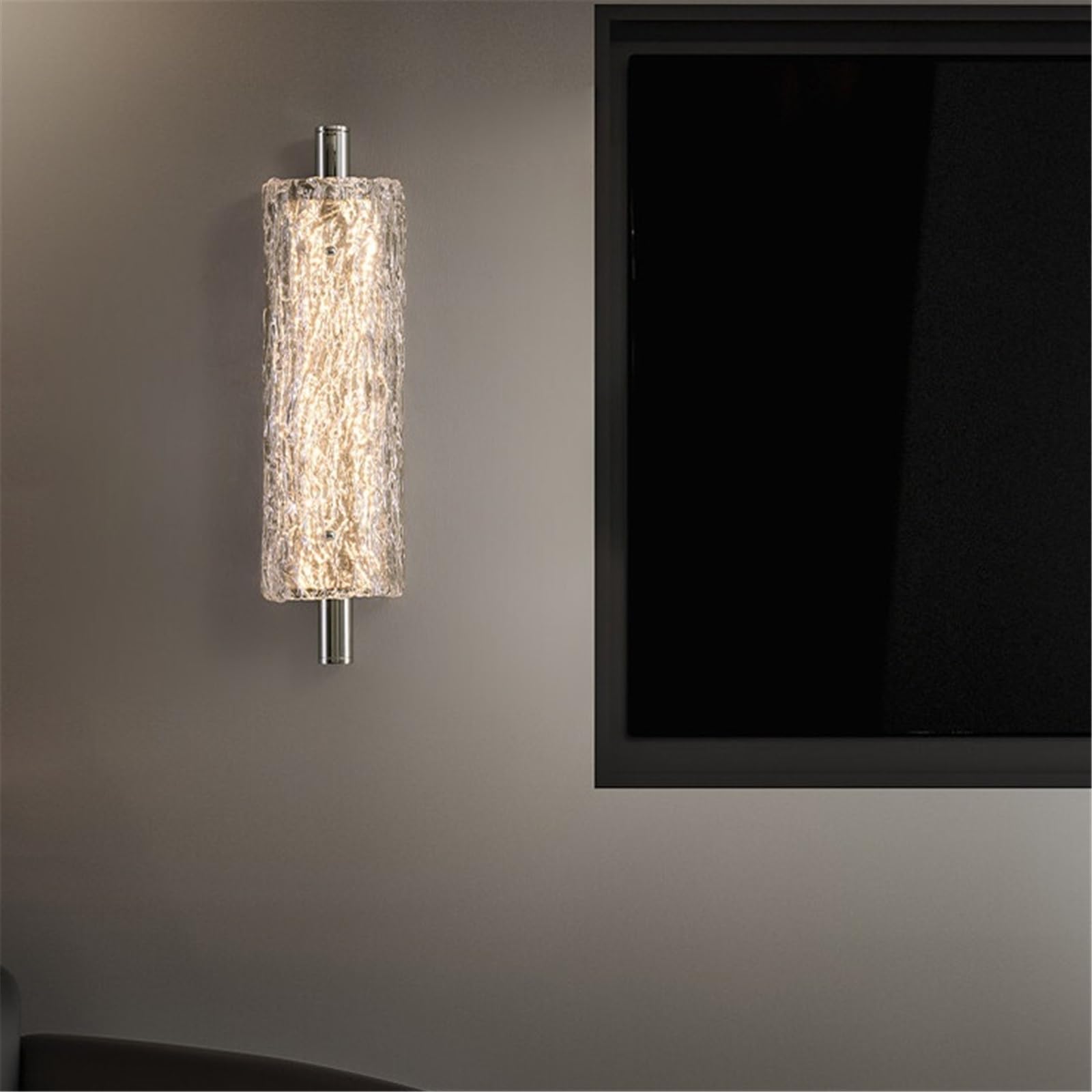 Applique da parete Lampada da parete in vetro strutturato di lusso 30 cm for l'arredamento del corridoio della camera letto per corridoio