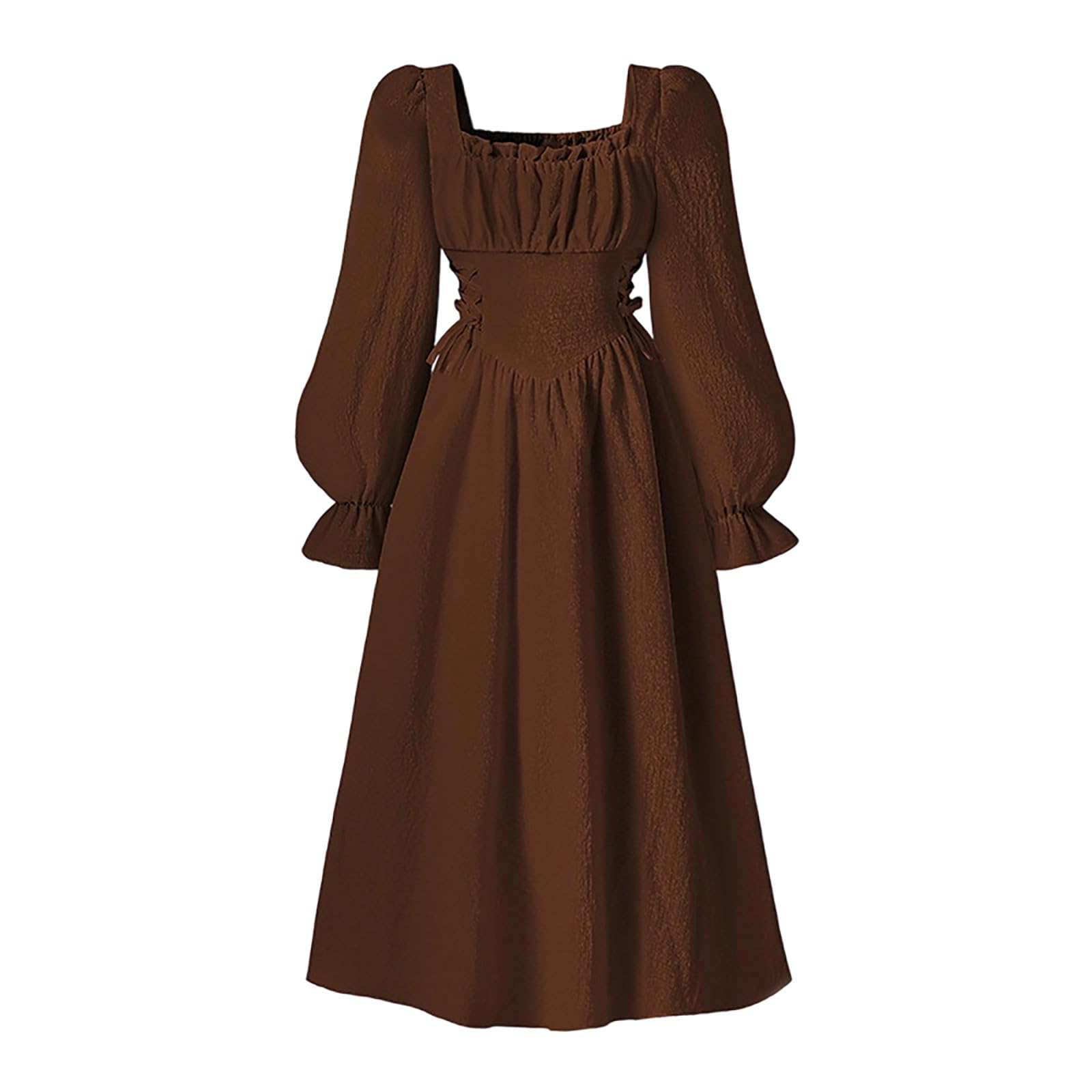 Girls Dress French Palace Medieval Vintage Long Sleeve Princess Dress Elegant Quality Spring Autumn 4-12 Years Brown