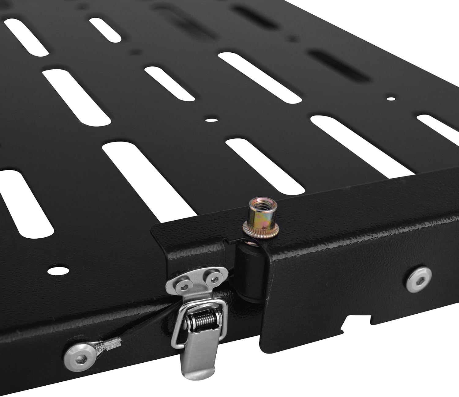 Tailgate Table Rear Door Foldable Cargo Shelf Replacement for JK JKU Jeep Wrangler 2007-2018 Parallel Luggage Molle Panel Camping Cargo Storage Rack Support up to 75lbs (Single Board)