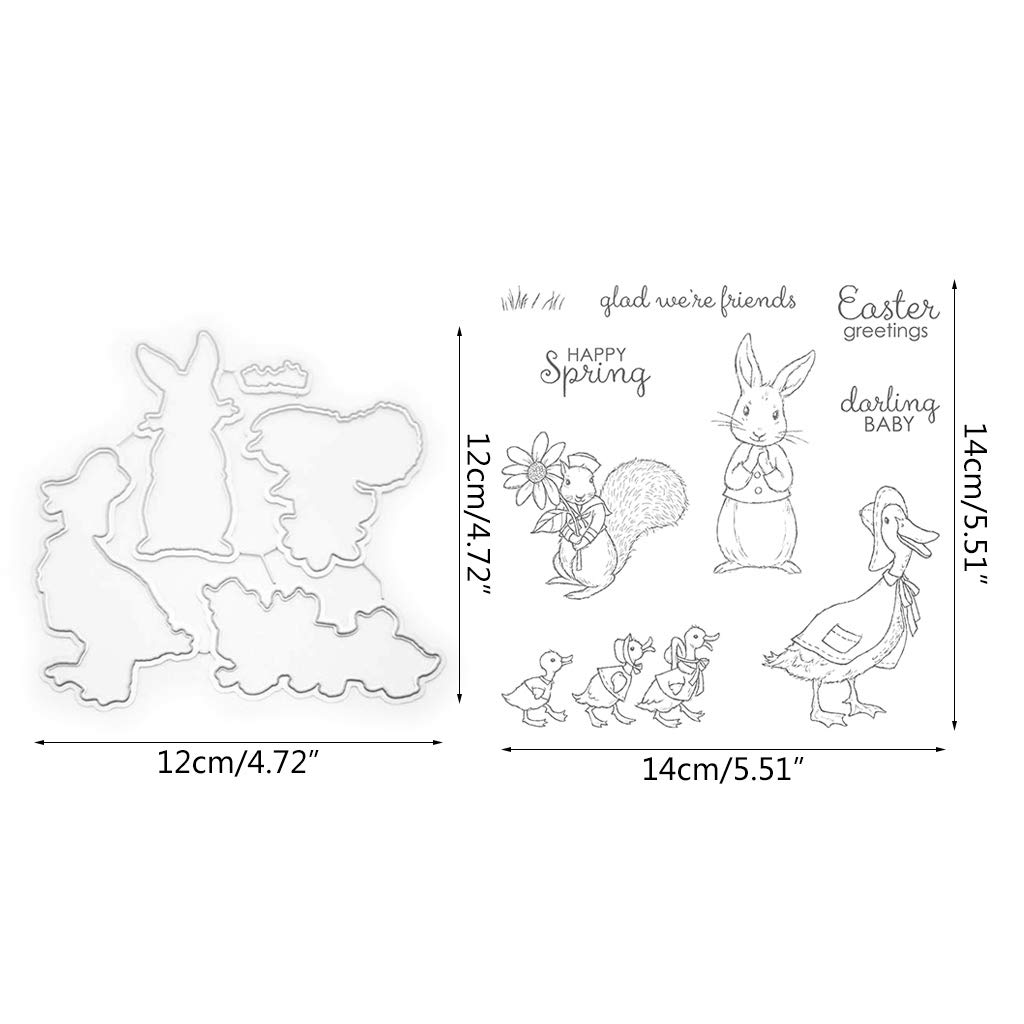 Fustelle Da Taglio Happy Easter Rabbit Eggs - Per Scrapbooking, Biglietti, Craft, Acciaio Carbonio - Foto 9