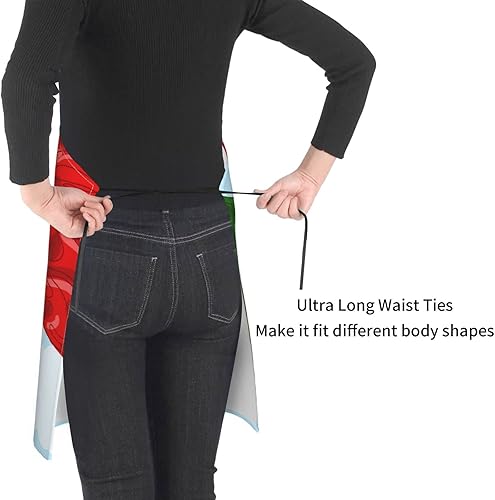 Miniatura 5 de Viva - Delantal de bandera mexicana ajustable con 2 bolsillos para mujeres y hombres, delantal de chefs impermeable para cocina, pintura,