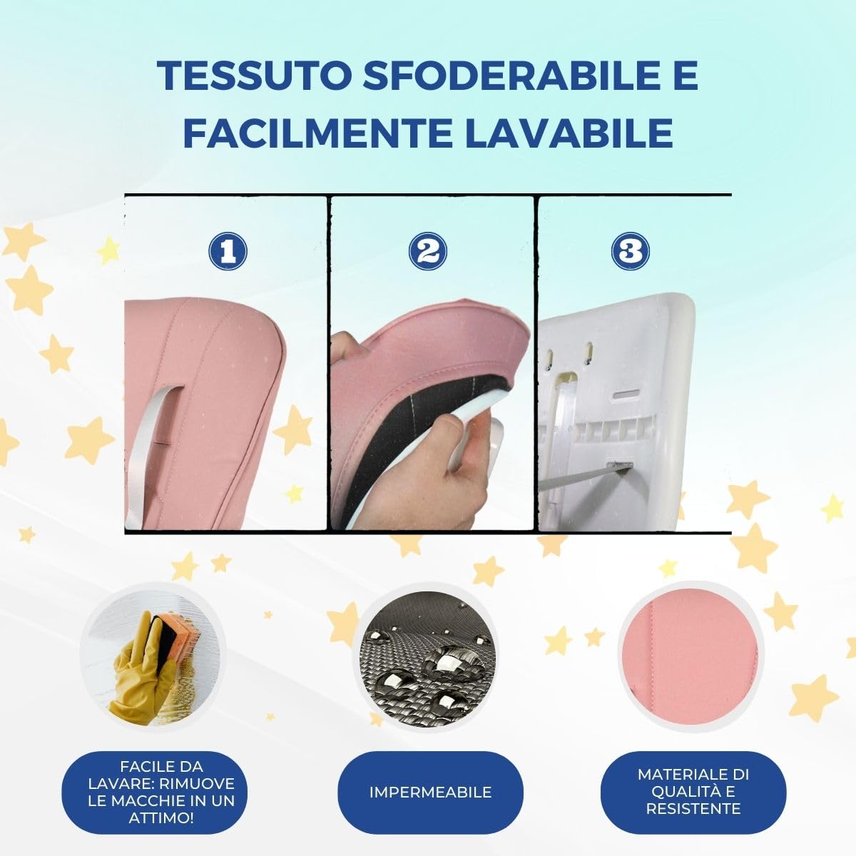 Mobiclinic® kids, Seggiolone per bambini, Evolutiva, Pieghevole, Trasformabile in, Simba, Imbracatura a 5 punti, Ruote con freno, Doppio vassoio estraibile, Tessuto lavabile, Regolabile