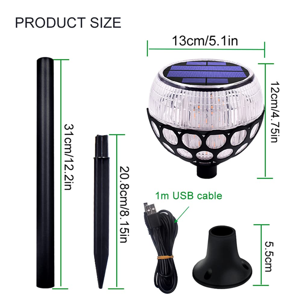 Torcia Solare, Luci a Fiamma Solare a LED Giardino Esterno con Fiamma Tremolante Sospesa IP65 Impermeabile Accensione/Spegnimento Automatico Illuminazione per Giardino Patio Cortile