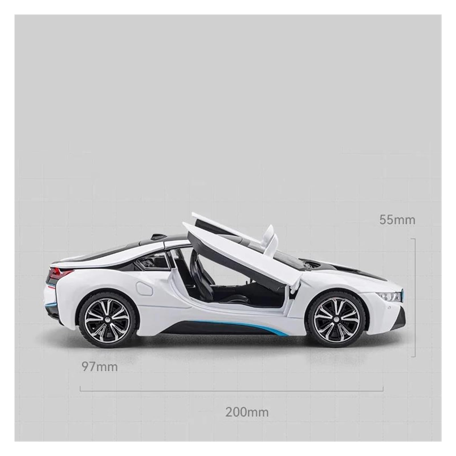 Modellauto Automodell Für I8 Modellauto Modellfahrzeuge | 1:22 Miniaturauto Legierung Modellfahrzeug(Weiß)