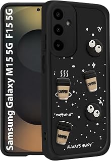 KACA Back Case Cover Compatible for Samsung Galaxy M15 5G / F15 5G | Cute Fun Cartoon 3D Ball Bear| Coffee Silicone Case |... Price In India