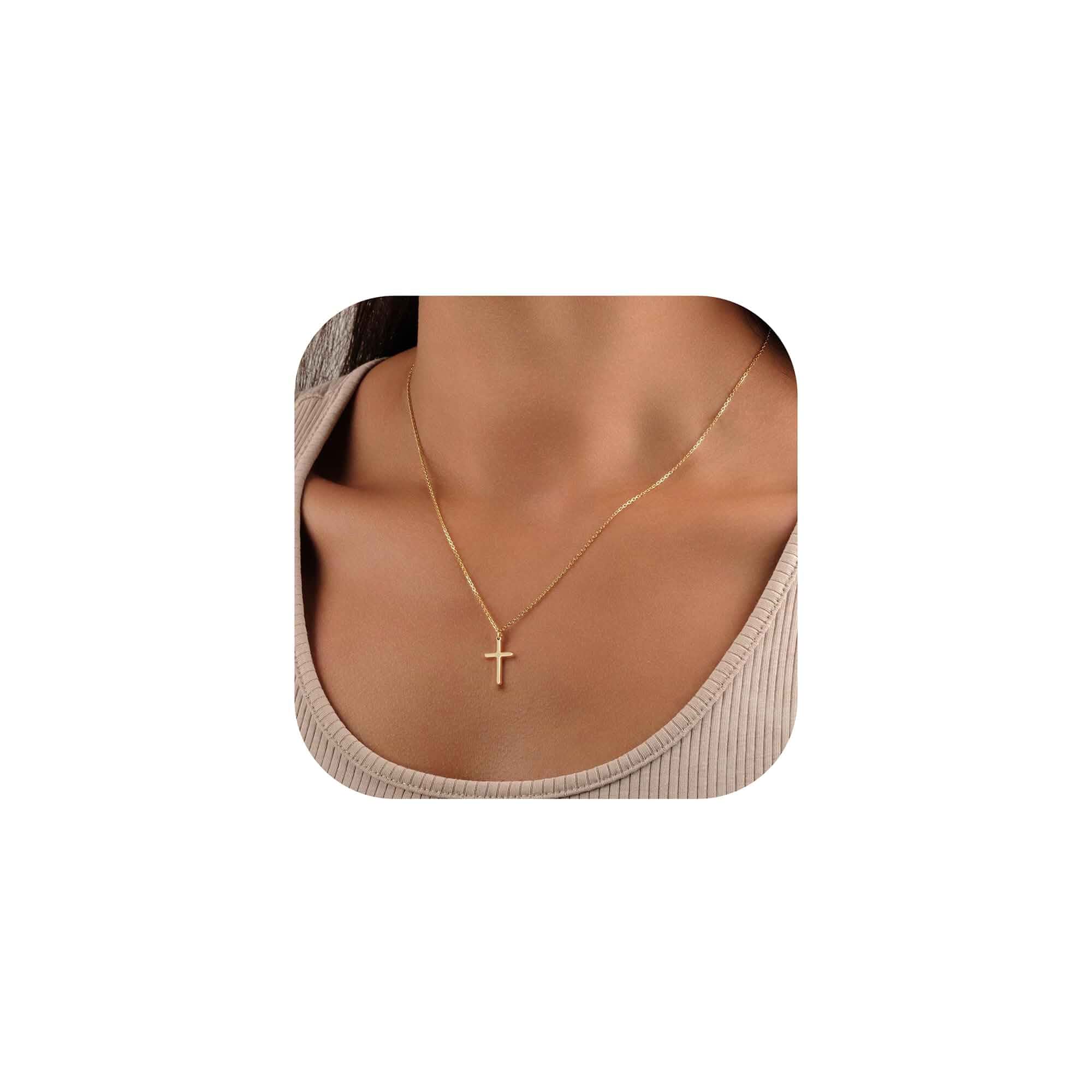 Turandoss 14K Gold Plated Cross Necklaces for Women Jewelry Gifts Infinity CZ Holy Mary Medal Cross Pendant Necklaces for Women, Baptism Religious Faith Jewelry, First Communion Gifts
