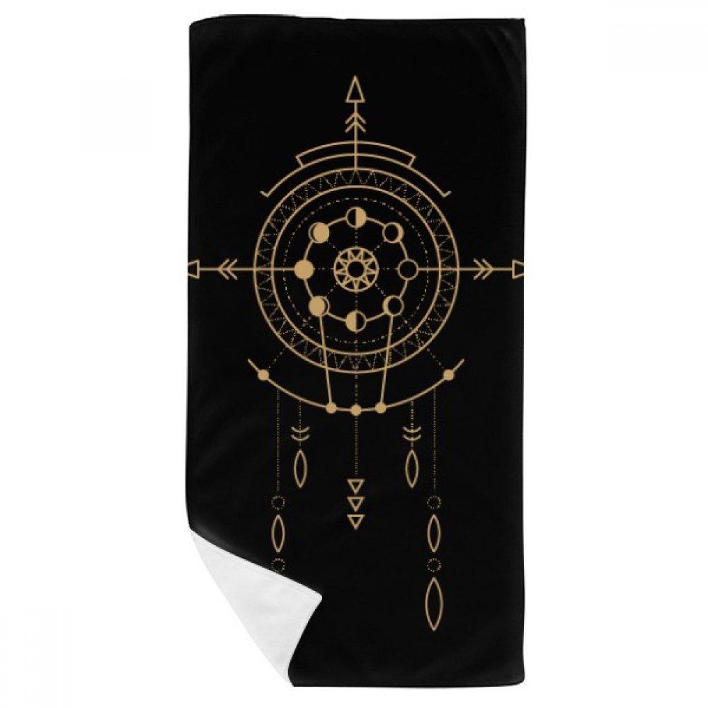 Débarbouillette douce 35x70cm multicolore avec motif géométrie univers totem