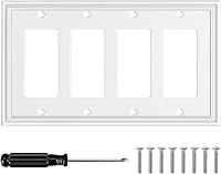 Vista 8 de Placa de Pared Decorativa Moderna Blanca para Interruptor de Luz Cubiertas de Tomacorriente Decorativas Placas de Interruptor Basculante