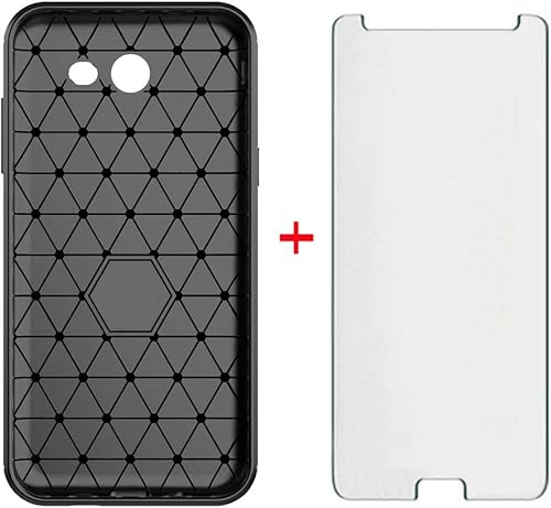 Miniatura 3 de Asuwish Funda de teléfono para Samsung Galaxy J7 Prime 2017 J 7 Skypro Sky Pro J7V V S727VL con protector de pantalla de vidrio templado y celda de