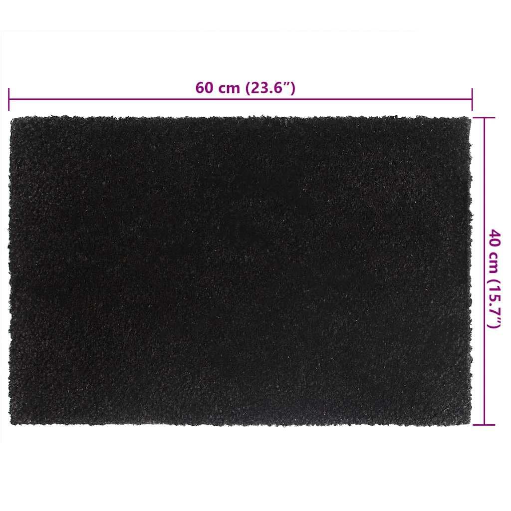 Felpudo negro 40 x 60 cm fibra de coco con mechones antideslizante para entrada, porche, jardín, balcón, garaje, duradero, lavable, impermeable, para interior y exterior
