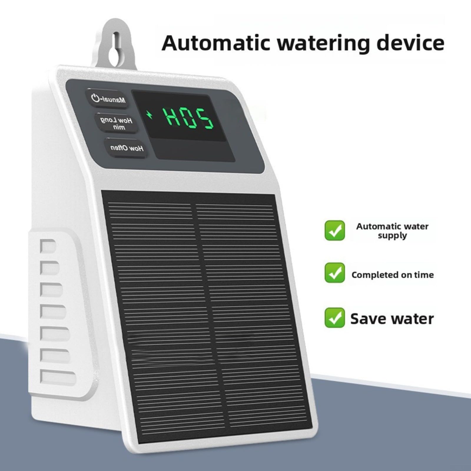Sistema di irrigazione automatico con ricarica solare, timer USB-C per piante, 2200 mAh per batteria, impermeabile IPX5, frequenza e durata regolabili, per 10-15 vasi, per interni ed esterni, giardino