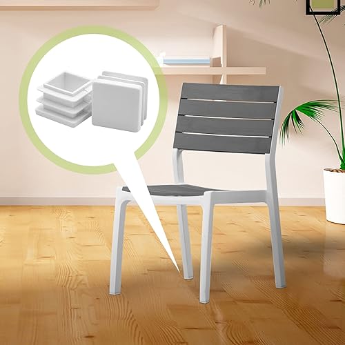 Miniatura 6 de 12 tapones cuadrados de plástico de 1 pulgada, tapa de extremo de plástico cuadrada blanca, tapón de acabado de muebles para postes de tubería,