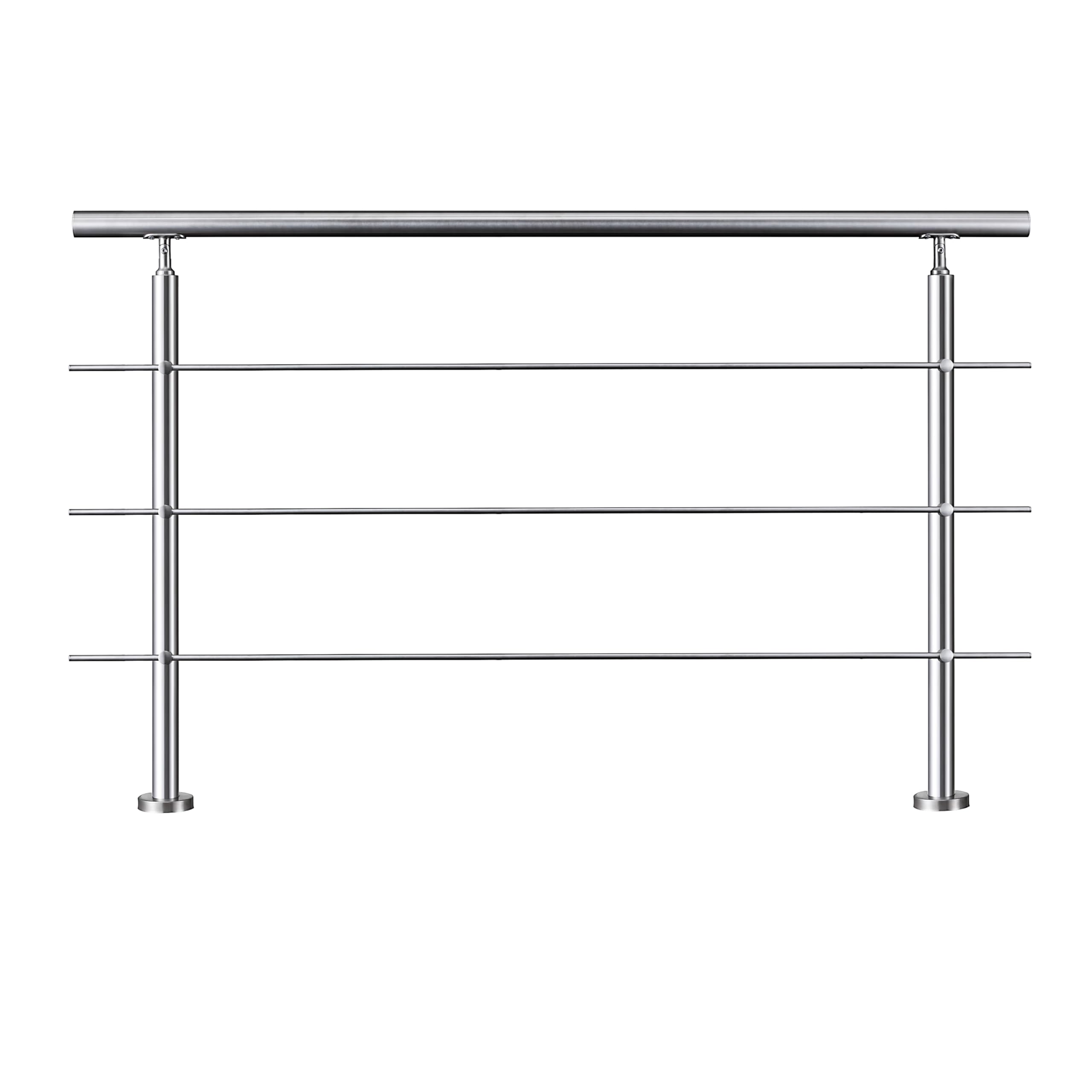 SKYBATHROOM 180x106cm Stair Handrail, 304 Stainless Steel 42.4 mm Diameter, Step Banister Hand Rail, Balustrade Railing for Indoor & Outdoor Stairs