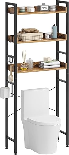 Miniatura 10 de Rolanstar Estante de almacenamiento sobre el inodoro, ahorro de espacio de baño de 4 niveles con estantes ajustables, organizador de baño para baño,