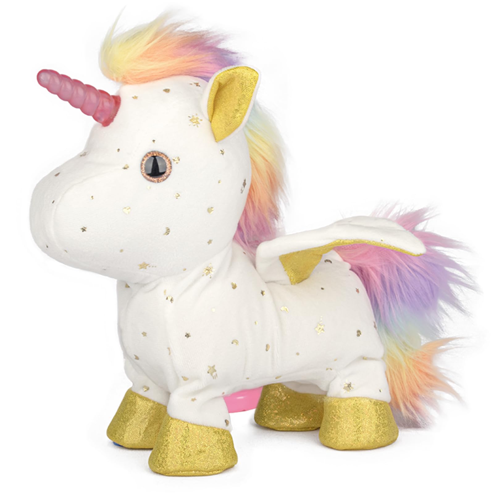 Jouets cadeau licorne pour filles de 4 à 6 ans, peluche licorne interactive lumineuse qui marche, laisse avec télécommande, peluche électronique avec lumières, rythmes musicaux et ailes mobiles
