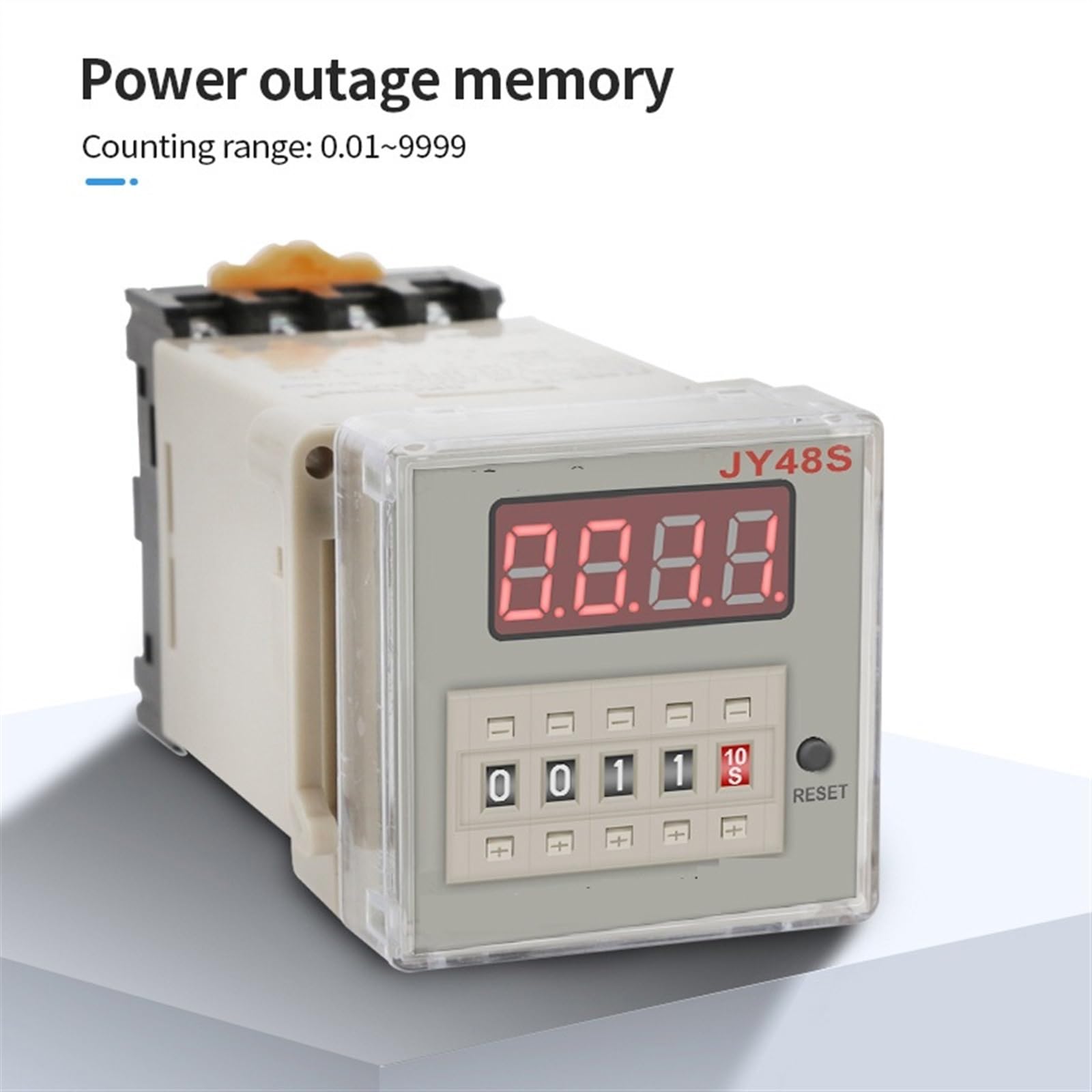JY48S-1Z Relè temporizzato digitale Ritardo spegnimento Memoria interruzione alimentazione 24 V/220 V Con base presa PF083A (Size : DC24V)