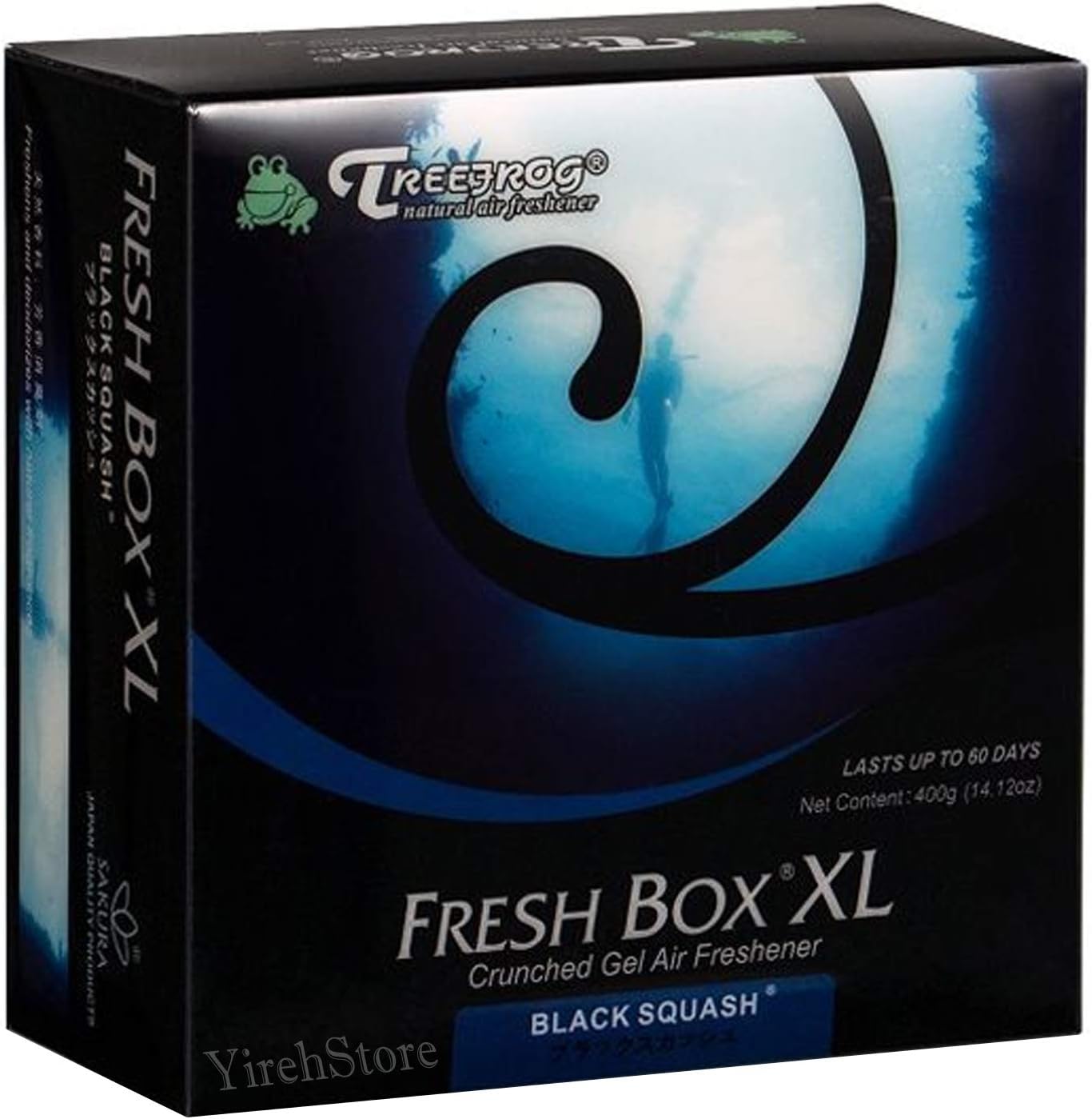 Treefrog Xtreme Fresh Box XL Air Freshener Scent Extra Large 400g - Black Squash/Blue Squash/Green Squash/White Peach/New Car (Black Squash)