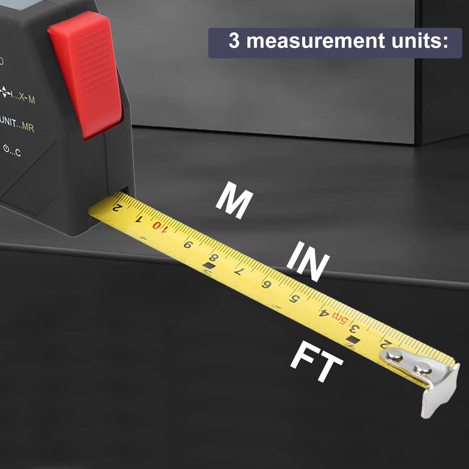 Massband Entfernungsmesser,Entfernungsmesser Digital,5m Digitales LCD Display Maßband Elektronisches Maßband Holzbearbeitungslineal,Mit Datenaufbewahrungsfunktion