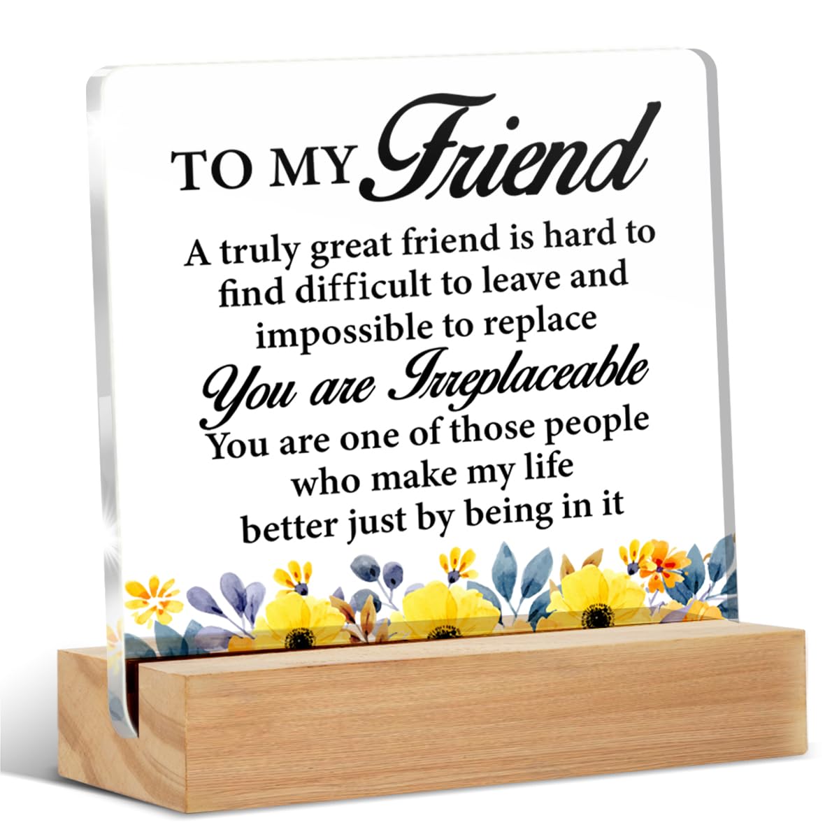 Thank You Gifts for Friend, Appreciation Gifts for Friends Female, Friendship Gifts for Women Bestie Best Friends Soul Sister, to My Friend Acrylic Sign Keepsake
