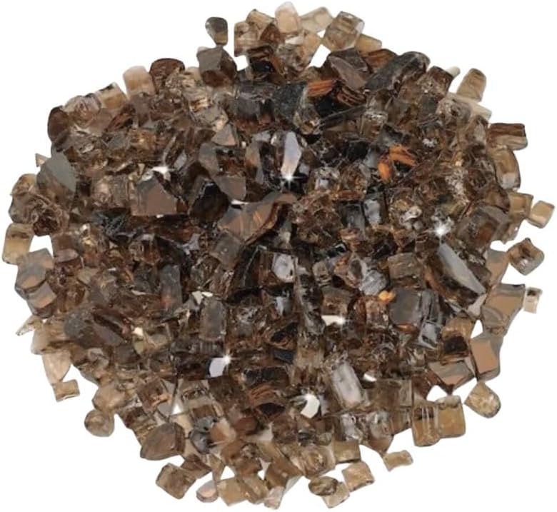 R H LIFESTYLE Crushed Glass/Fire Pits for Resin Art High Luster Fire Glass Used Specially for Resin Art/Geode Art Fire Pit Crafts (Brown 12mm, 900G)