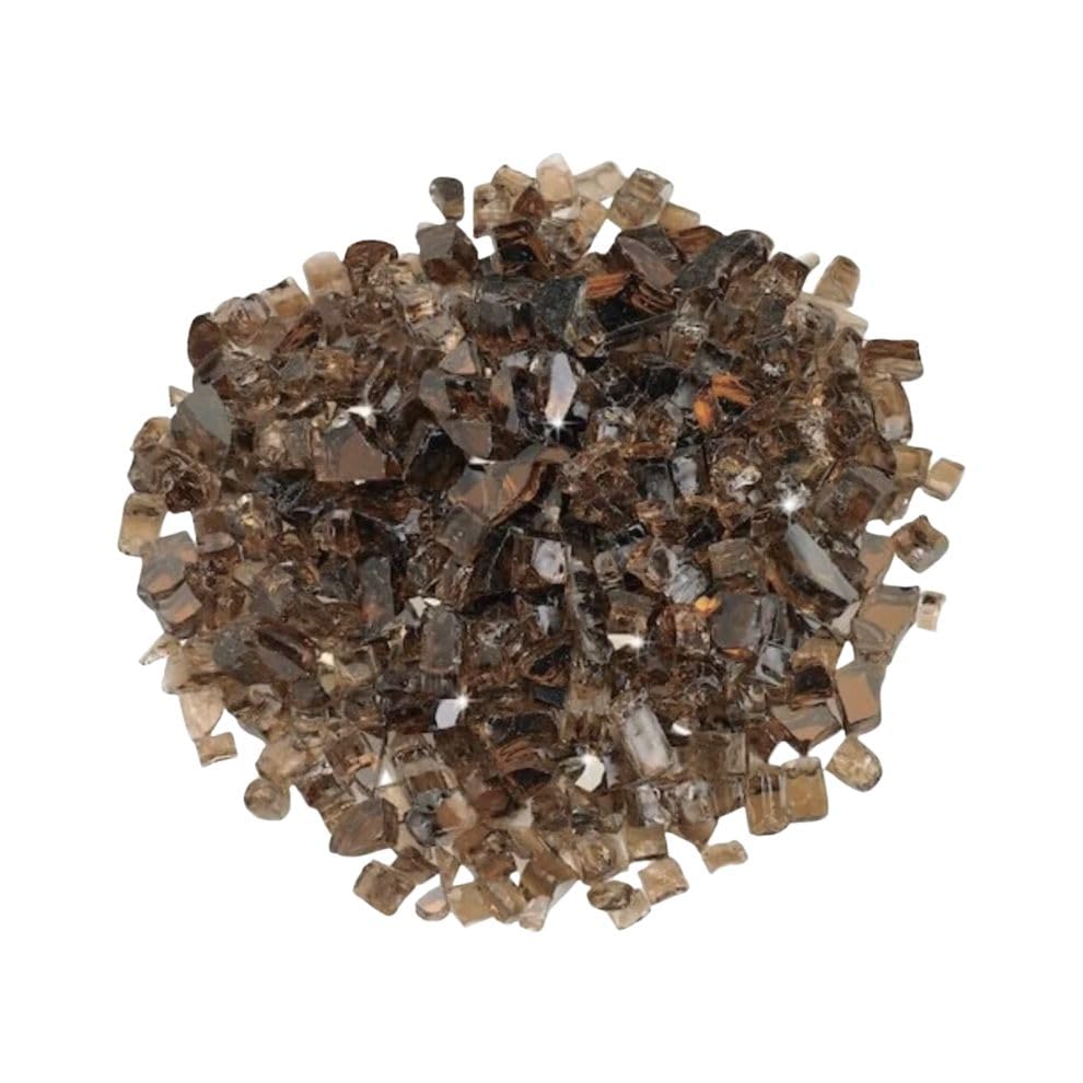 R H LIFESTYLE Crushed Glass/Fire Pits for Resin Art High Luster Fire Glass Used Specially for Resin Art/Geode Art Fire Pit Crafts (900G, Brown 12mm)
