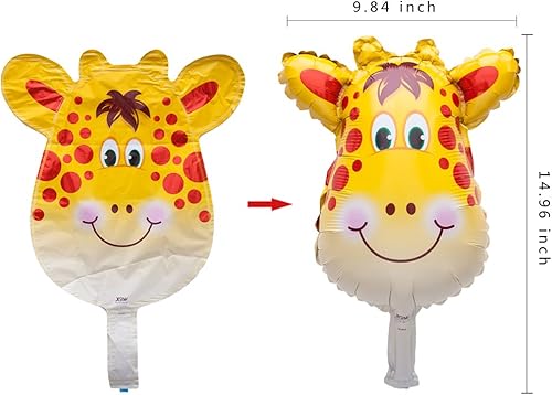 Miniatura 6 de SUN-E - Mini globos de animales de selva safari temática de animales decoraciones de fiesta de cumpleaños para niños niños globo capturado a mano,