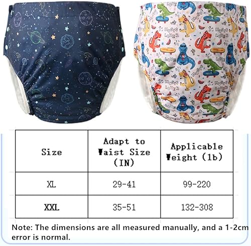 Miniatura 7 de Pañales de tela unisex reutilizables para adultos con insertos de pañales, pañal de bolsillo para incontinencia ajustable con broches de presión,