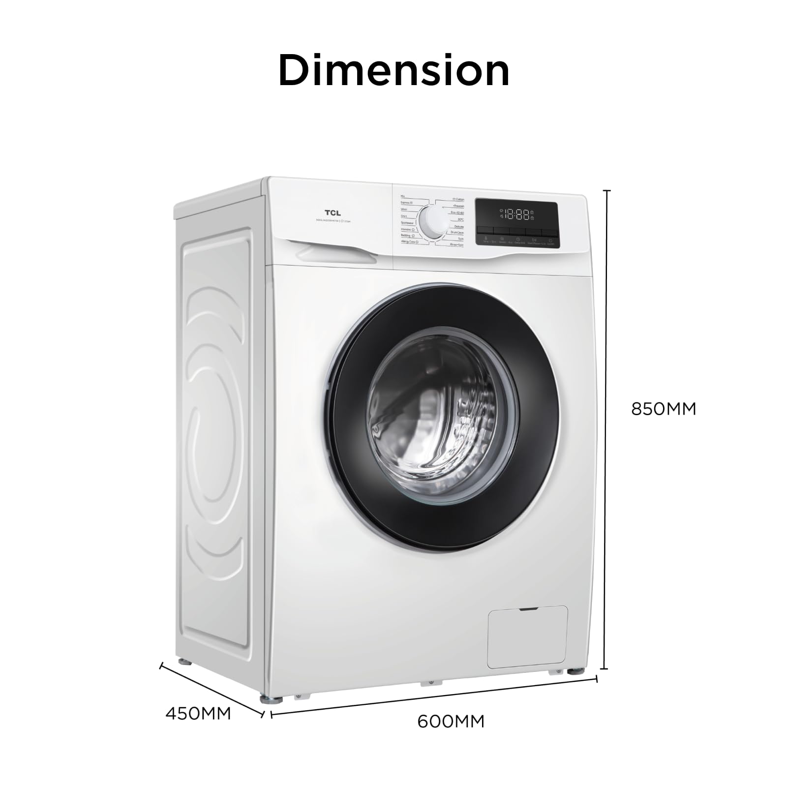 TCL 6kg B Class Energy-Saving Front Load Washer - 1000rpm Fast Spin, Ultra Slim, Multi-Mode Steam Care & Anti-Bacteria, Safety Features Included — view 12