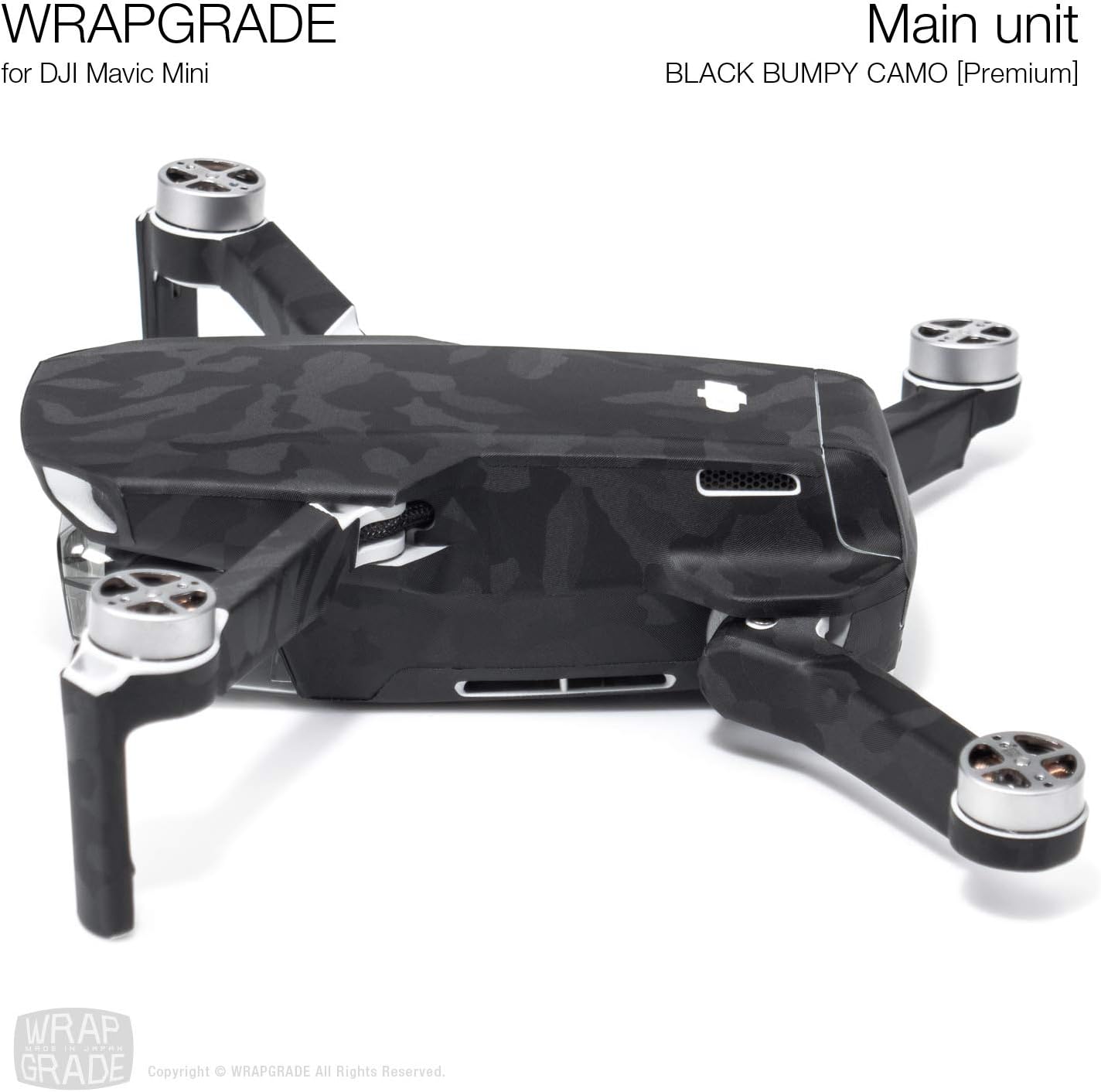 Wrapgrade Skin compatible with DJI Mavic Mini (BLACK BUMPY CAMO)