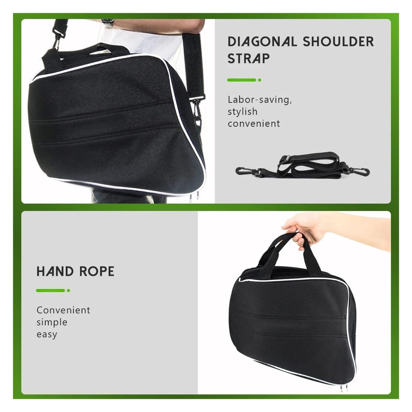 Bolsa De Viaje para Moto para Kawasaki para Ninja para 1000 para H2 para SX Bolsas Interiores para Sillín De Motocicleta Forro Rígido para Alforja(A Pair no Logo)