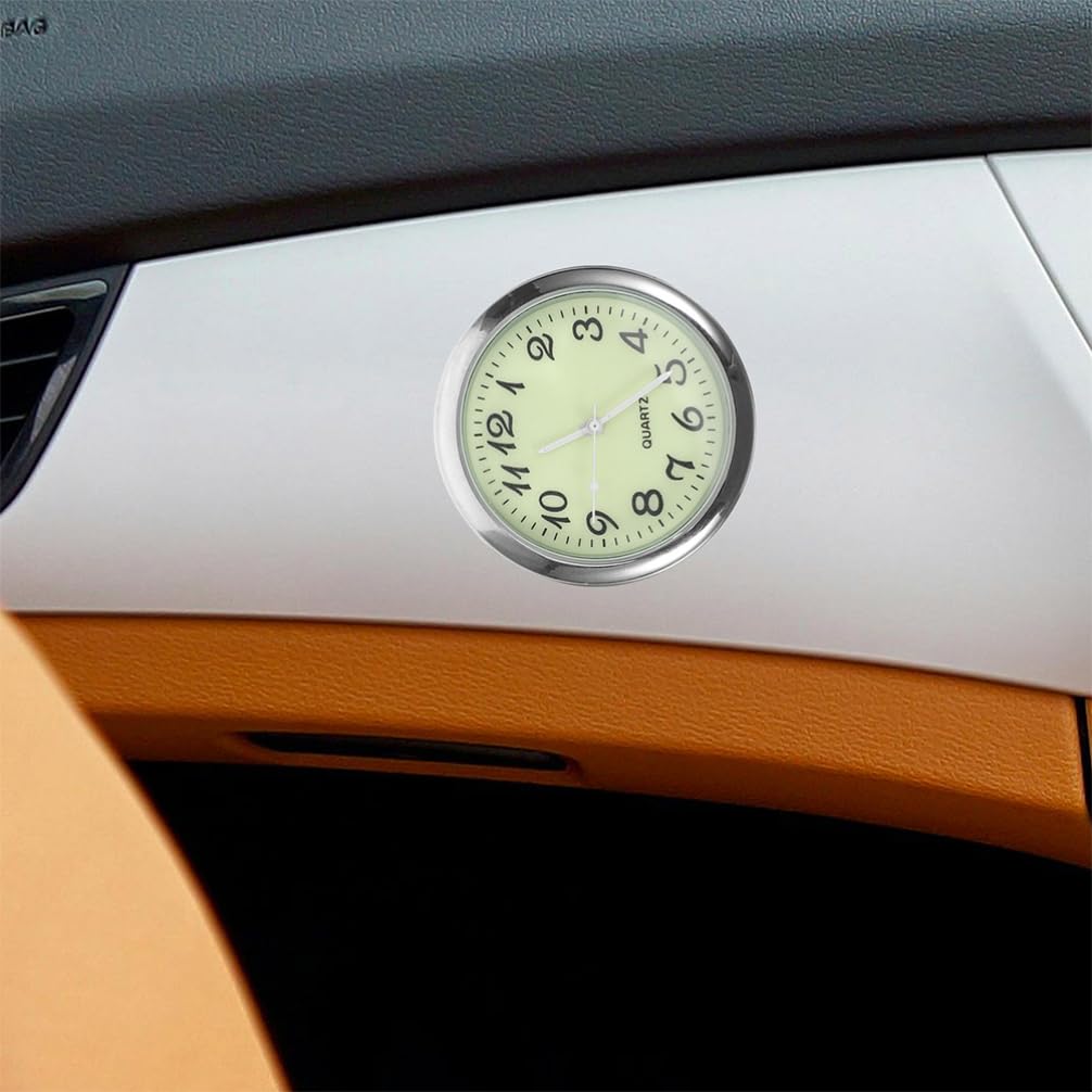 iplusmile 2pcs Car Dashboard Clock Luminous Tiny Automotive Timepiece for Vehicles Easy to Install Vents Dashboards for Cars Trucks and Motorcycles