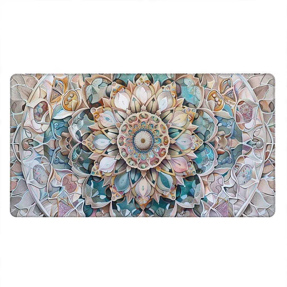 Alfombrilla Ratón XXL Alfombrilla Escritorio 2000x1000mm Mouse Pad Mejora la Precisión y la Velocidad con Base de Goma Antideslizante y Bordes Cosidos Duradera, Juegos (CíRculo ArtíStico) xR8-894