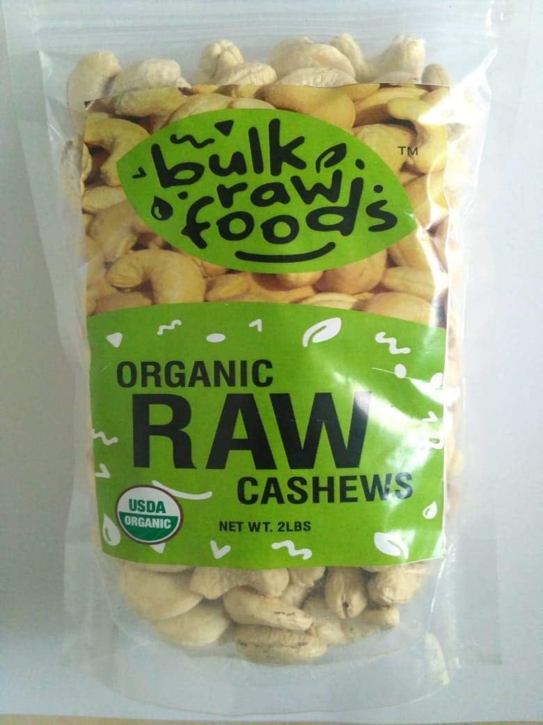 Premium Organic Raw Cashews 1 Lbs 100% Natural Large Whole by BulkRawFoods
