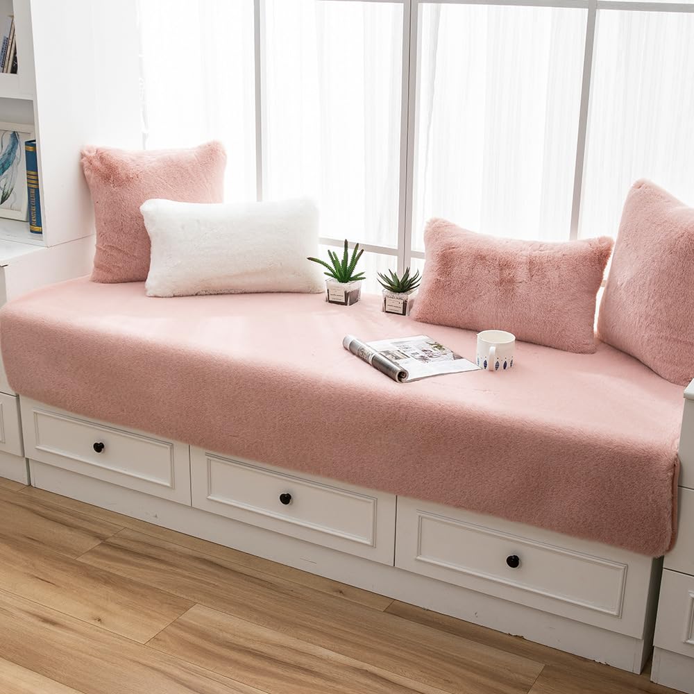 Tapis en peluche rose 90x180 cm antidérapant pour chambre et intérieur A2