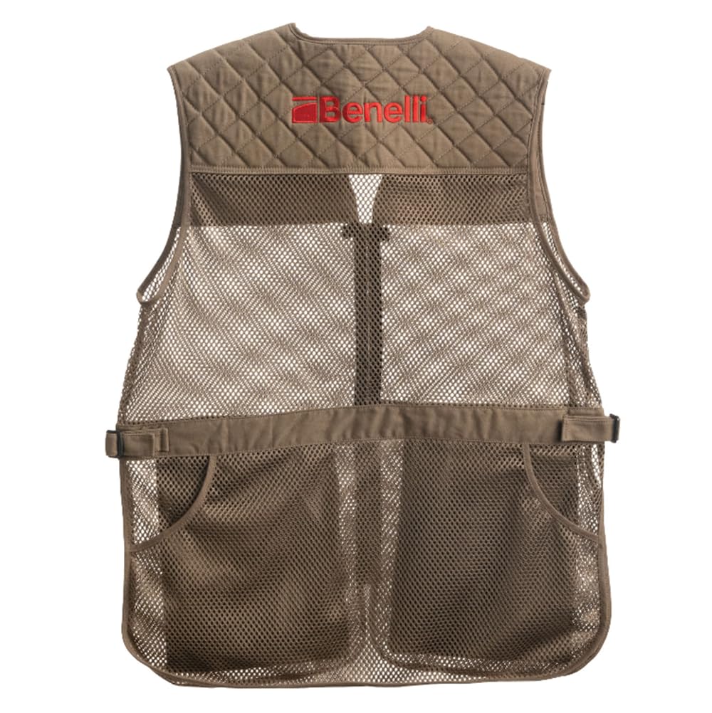 Mens Shooting Vest Olive Breathable Mesh & Cotton Padded Shoulders Vest for Range Skeet and Trap Shooting product thumbnail 4
