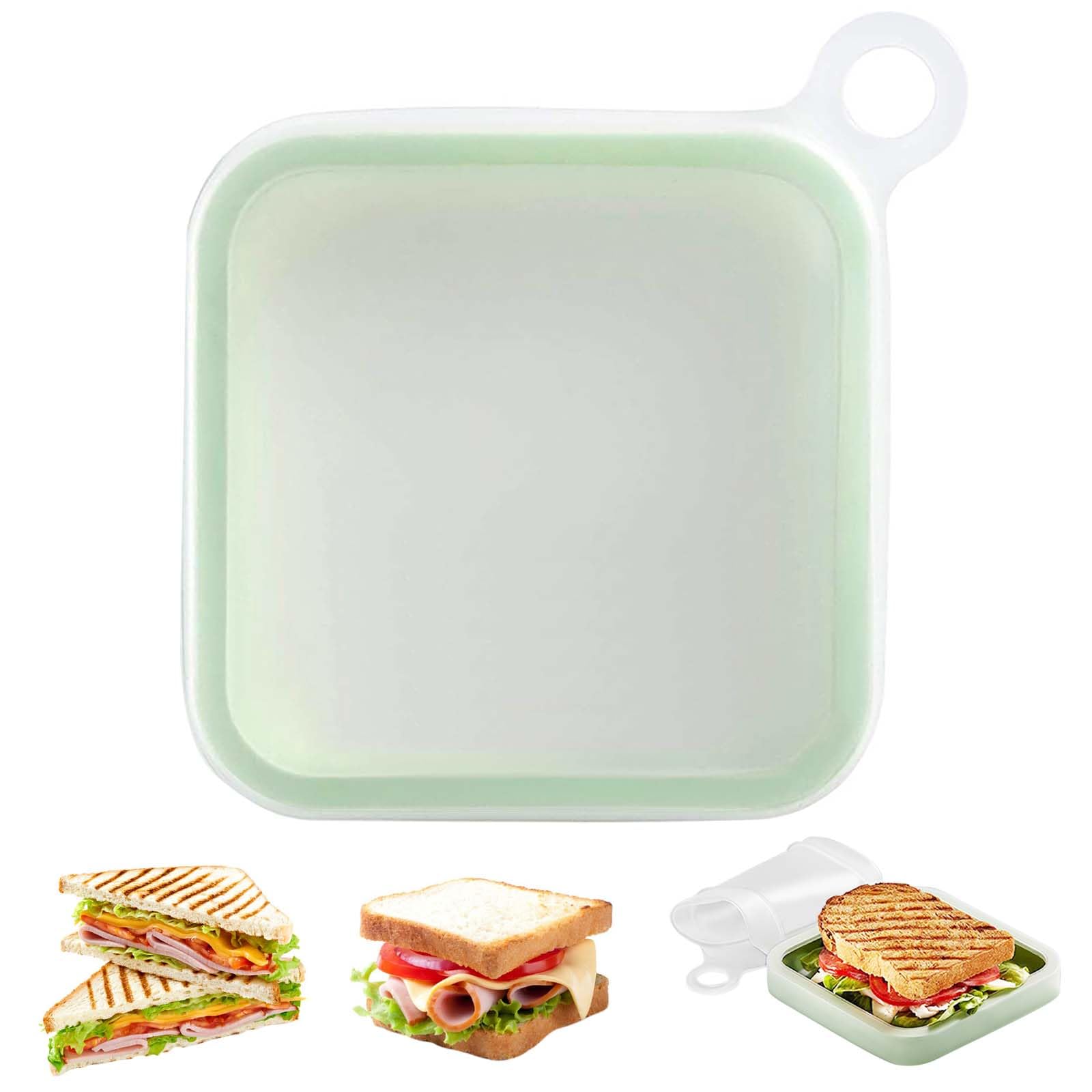 Portable Lunch Box Sandwich Case for Kids Adult Food Container Food Grade Bento Storage Sandwich Box, Meal Prep Containers Dishwasher and Microwave Safe, BPA Free for Picnic, School, Office