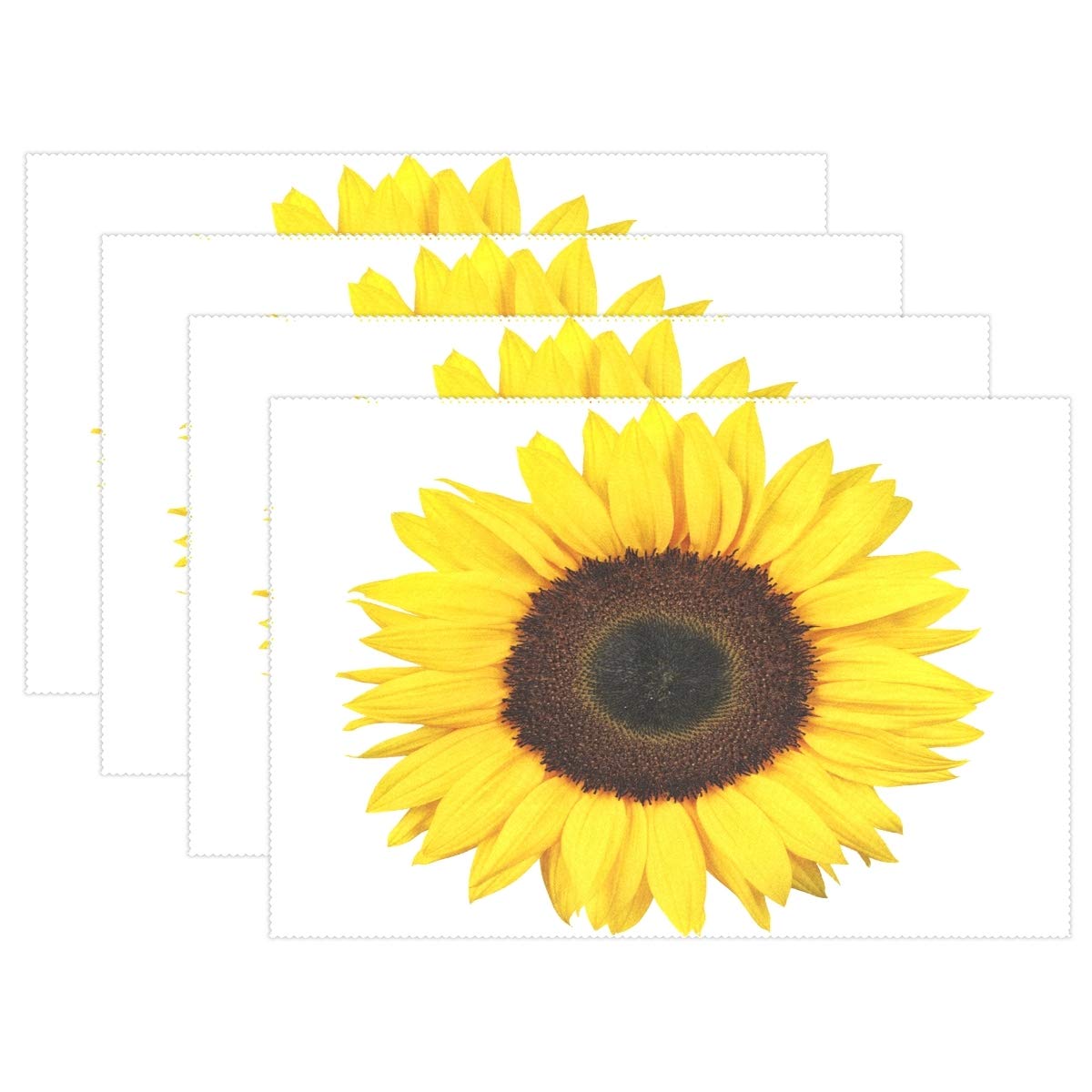 visesunny Manteles individuales para decoración de escritorio, juego de 6 manteles individuales antideslizantes y resistentes al calor para comedor, hogar, cocina, interior, 12 x 18 pulgadas