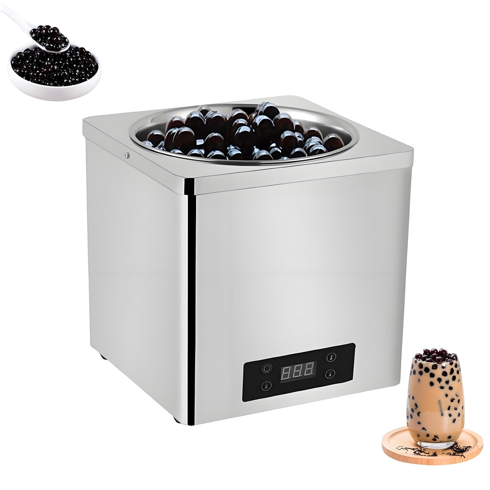 GSHSHOU Commercial 300w-600w Pearl Warmer Tapioca Insulation Pot,3L/7L Suitable Milk Tea,Sushi Shop Food Warm for Sushi,Rice,Milk Bubble Tea,Taro Ball 3L