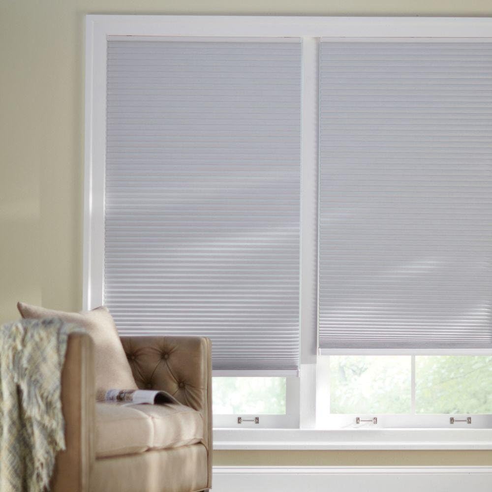 Home Decorators Collection Cut-to-Width Shadow White 9/16 in. Blackout Cordless Cellular Shade (28 x 72, Shadow White)