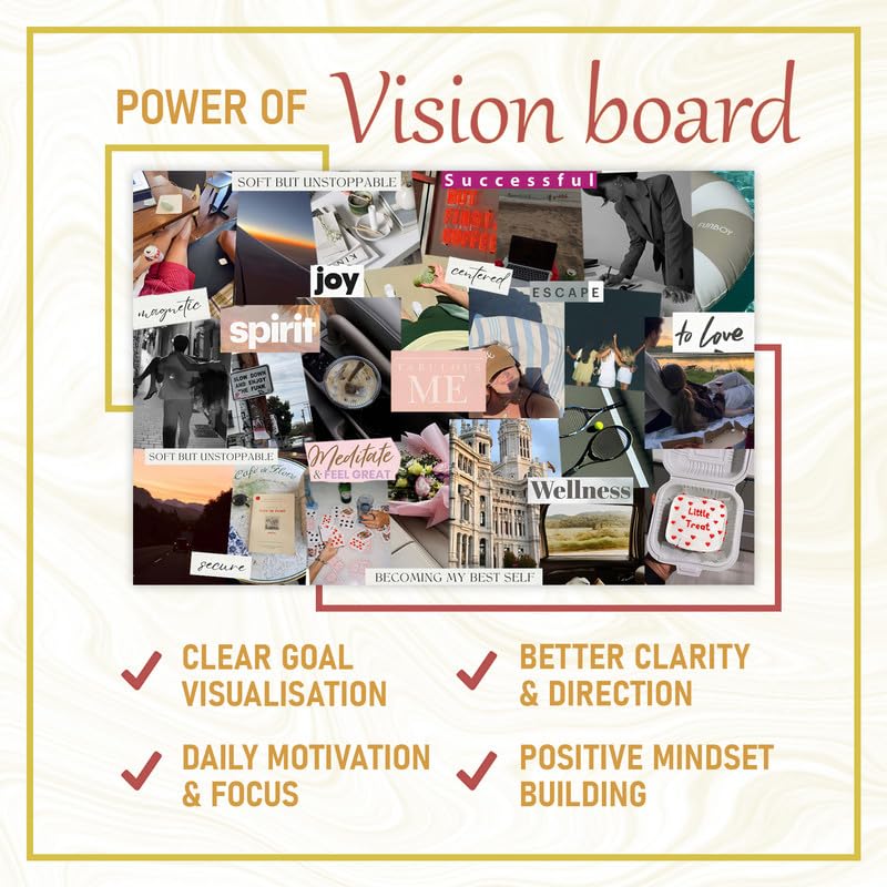 Image of CodersParadise Manifestation Kit 2026 - 16 A4 Vision Board Sheets (250+ Elements) with Daily Affirmations & Life Goals Quotes - Aesthetic Wall Art for Bedroom, Motivation & Dream Life Manifestation