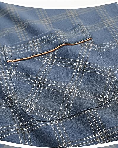 Men's Short Sleeve Bathrobe Lapel Bathrobe Cotton Loose Bathrobe with Pocket Belt4