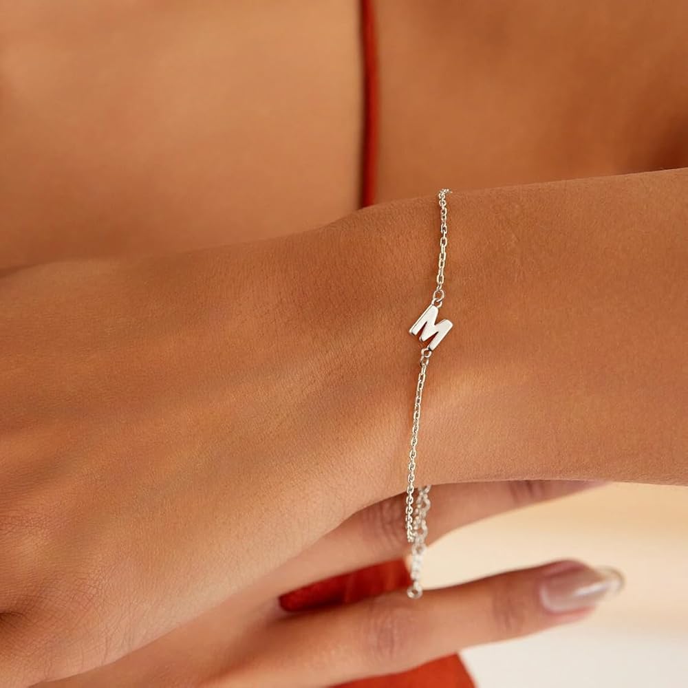 Bracciale Sottile Con Iniziali TINGN In Oro 18k: Regalo Personalizzato Per Donna E Ragazza - 2