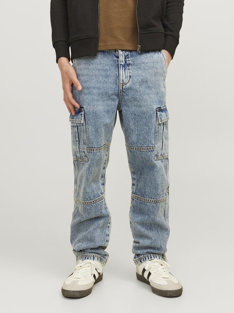 JACK&JONES JUNIOR Jjichris Jjwade Cargo Mf 148 Sn Jnr - Dżins Chłopcy