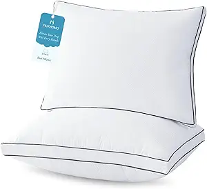 MUXHOMO Bed Pillows King Size Set of 2, Hotel Collection Sleeping Pillows 2 Pack for Side and Back Sleepers, Down Alternative Plump Filling, 20 x 36 Inches