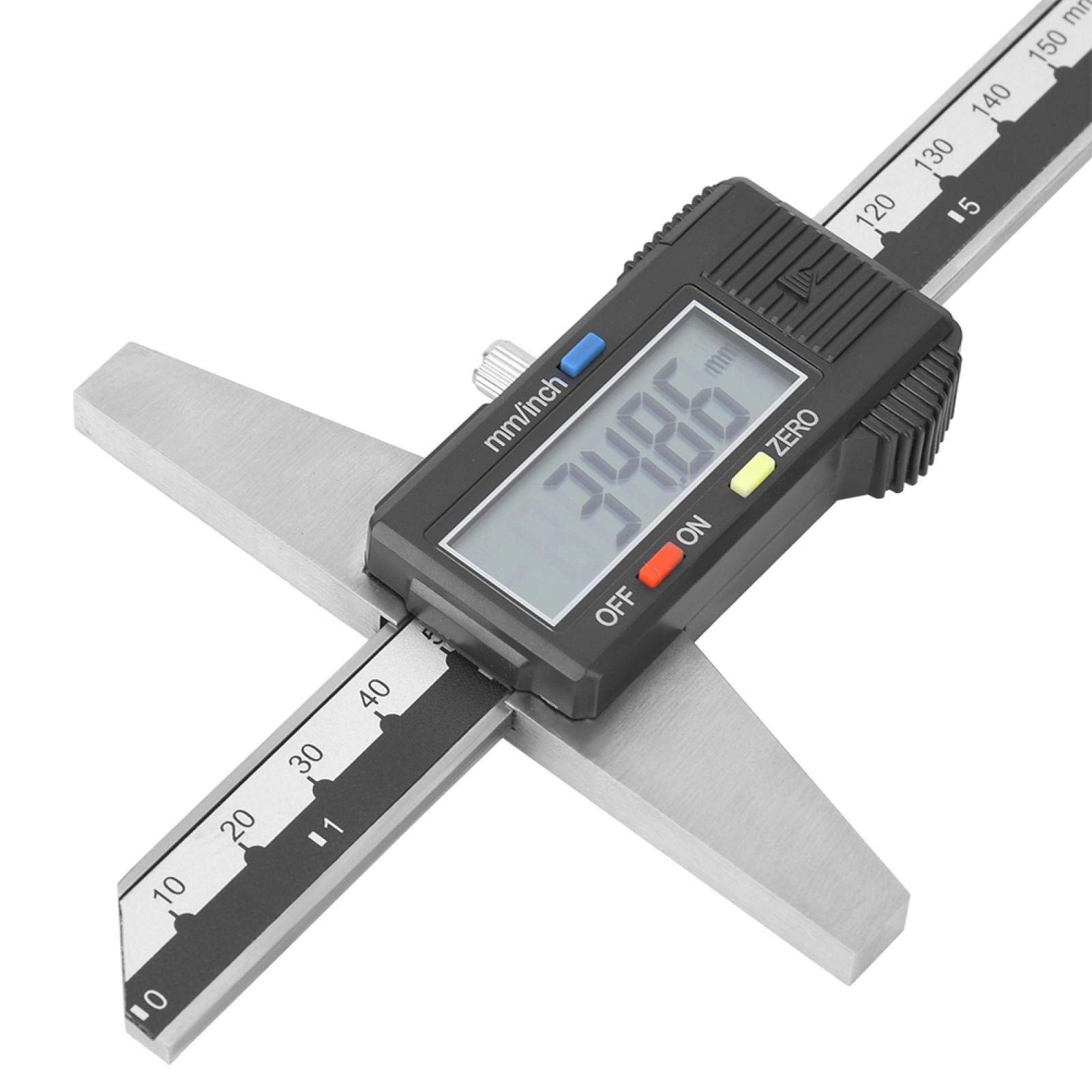 Tyenaza Calibro Digitale, Calibro Profondità Digitale in Acciaio Inox 0-150mm 0,01mm con Grande Schermo LCD Strumento Misurazione Elettronico Nonio per Casa, Fai-Da-Te e Uso Professionale