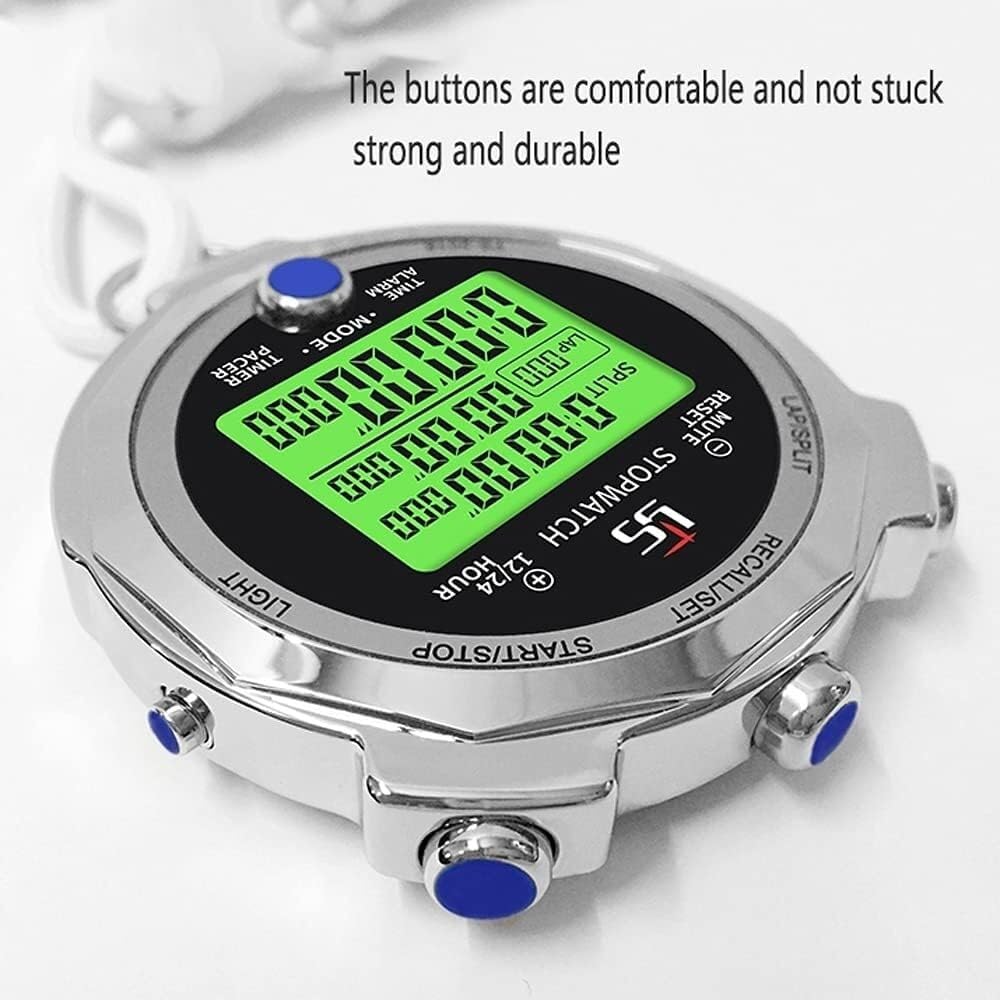 MDybf Cronometro con Memoria, Cronometro Digitale, 30 Giri, con retroilluminazione, Nuoto, Pallacanestro, Formazione Professionale, Allenamento, Segmento, Segmento Totale